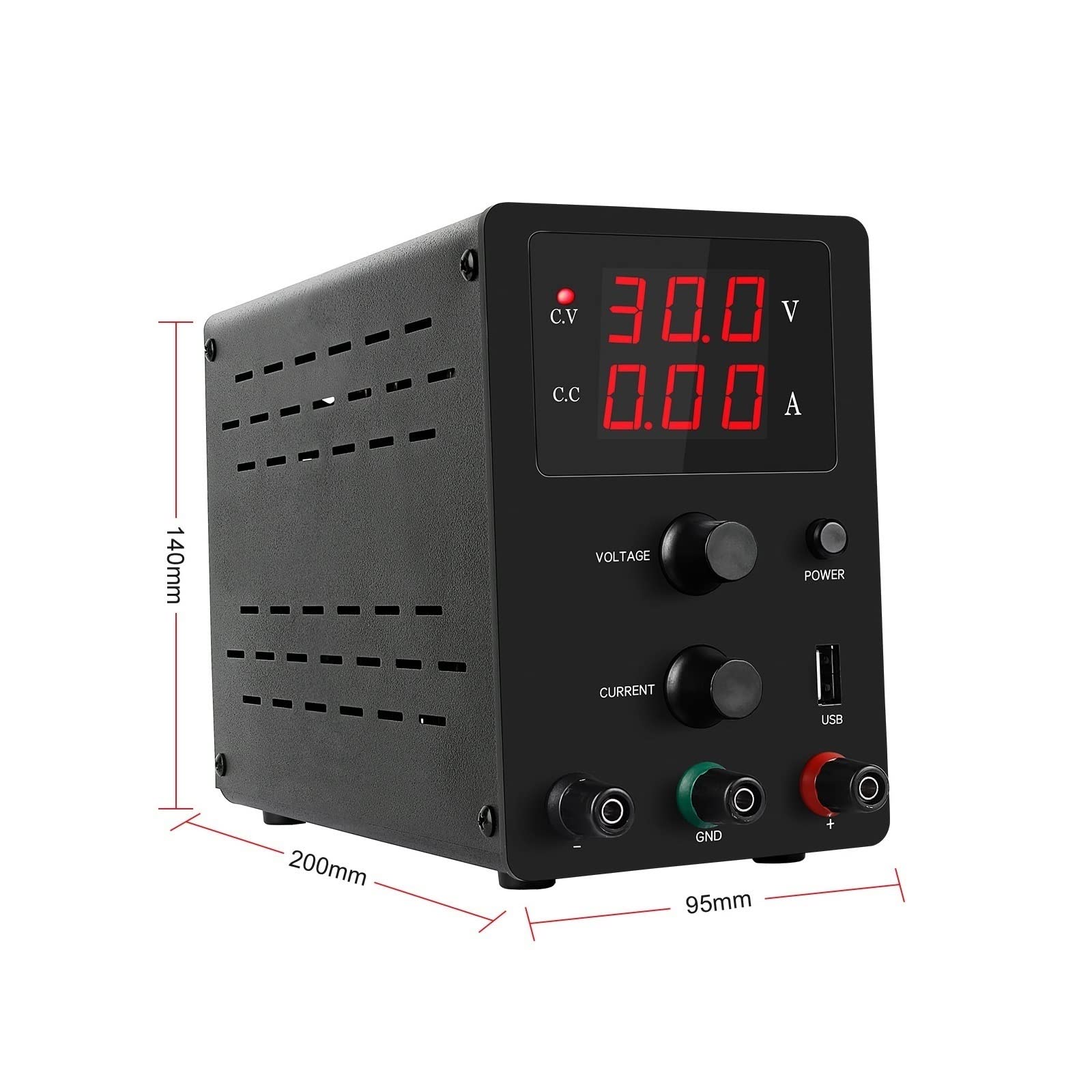 Alimentation CC de laboratoire avec réglage de tension et courant variable noir