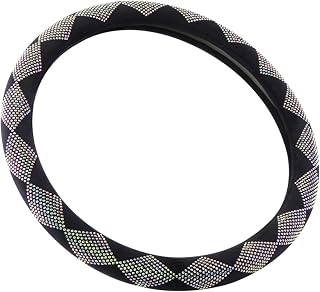 VICASKY 1 PC Rhombus Grip Automotive Steering Wheels Rhinestone Steering Creative Steering Wheel Protector