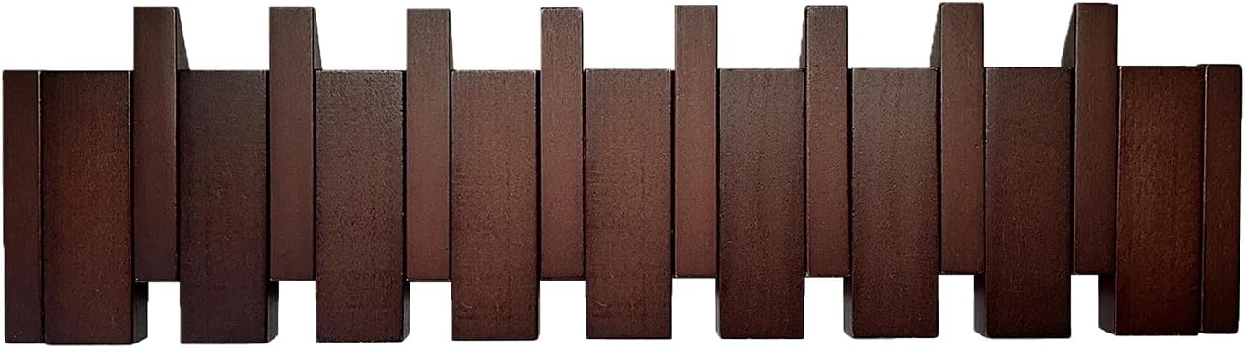 Piano Coat Rack 12-Hooks Wooden Wall Hooks Entryway Hanger Piano Key Coat Rack Wall Mount Wood Wall Hooks for Hanging Towel Hat Clothes Dog Leashes Heavy Duty Wall Mounted Wooden Coat Rack Flip Down