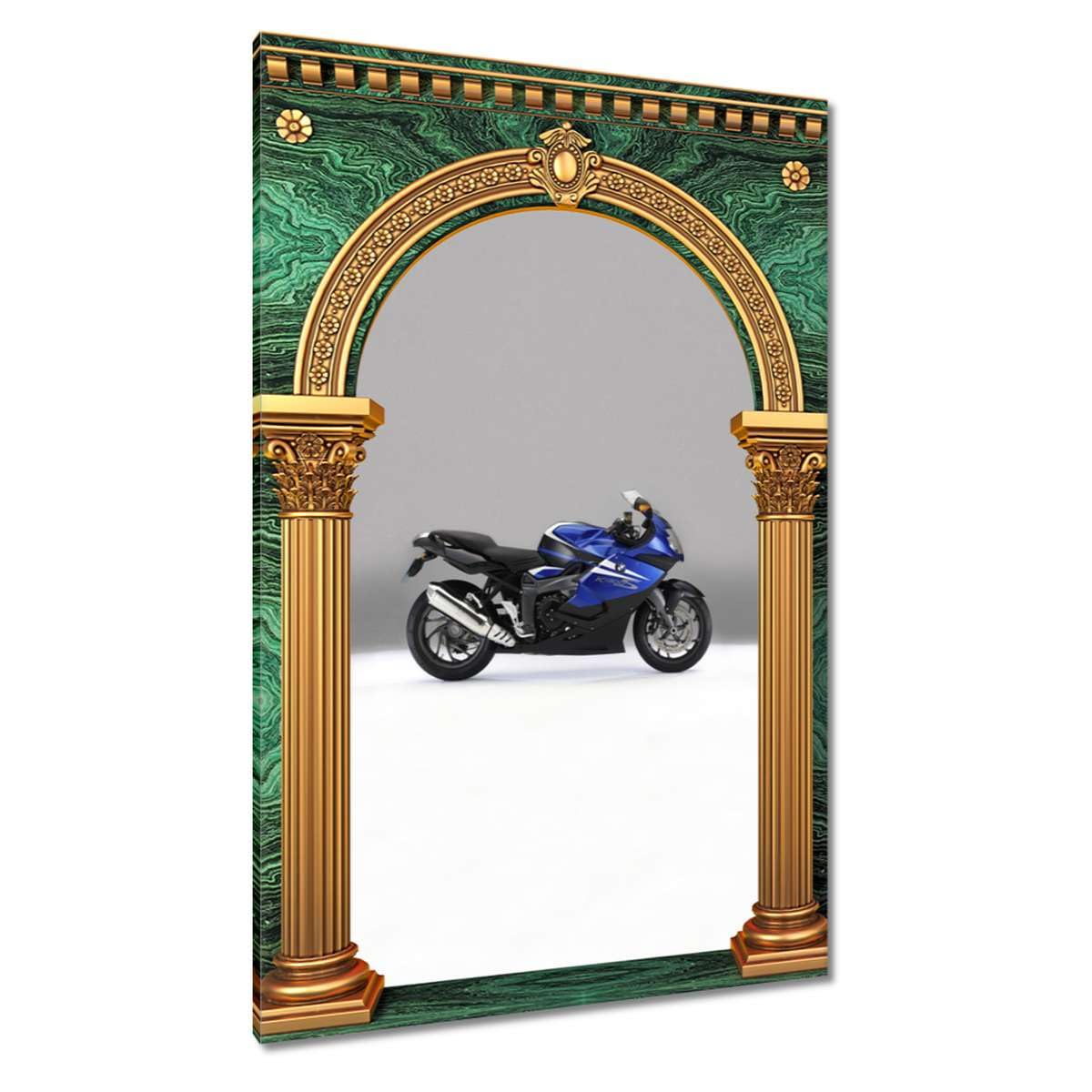 Peinture imprimée sur toile premium moto K1300S bleu tableau de salon 80 x 120 cm