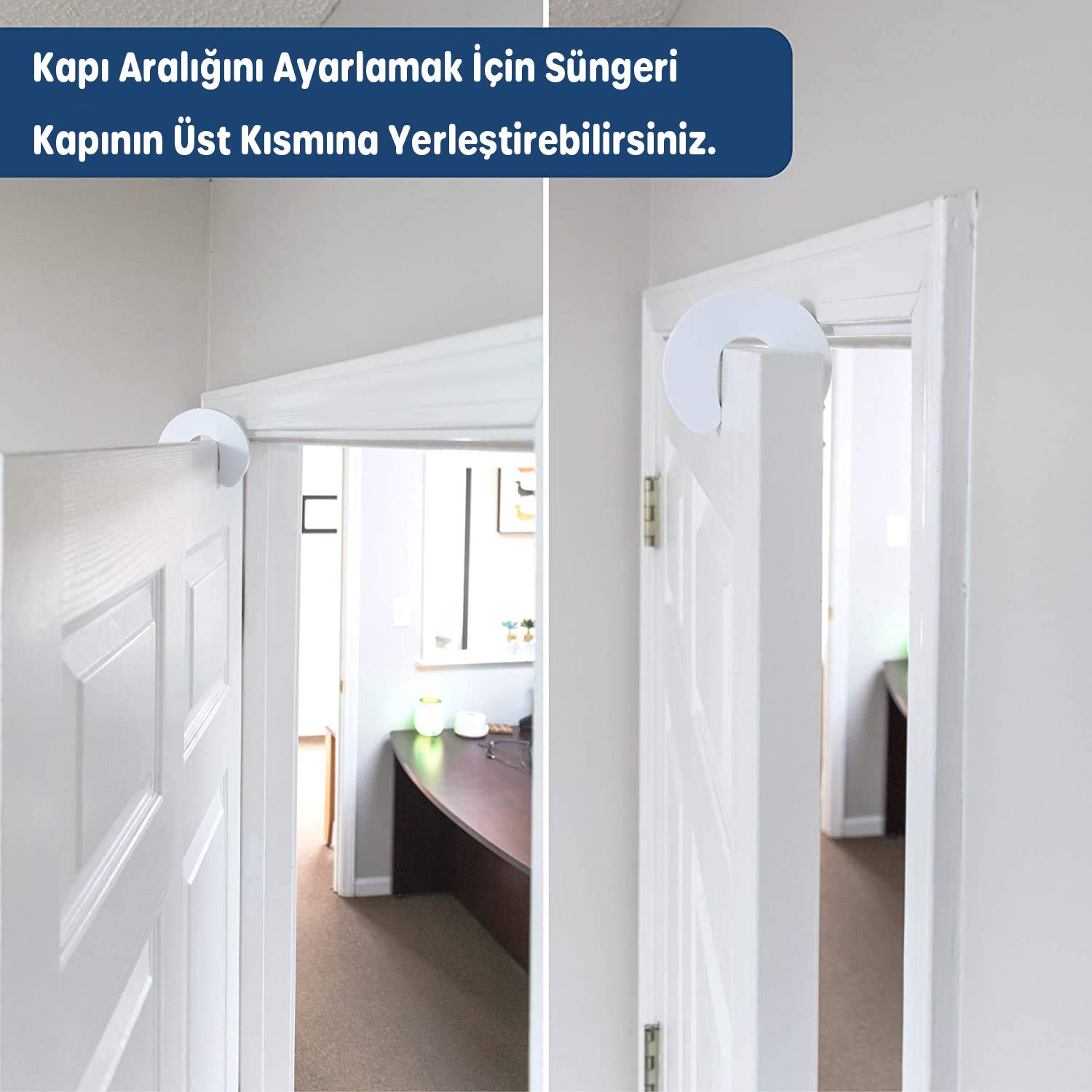 Lirazon 6 Adet Sünger Kapı Pencere Stoperi Çarpma, Kapanma, El Parmak Sıkışma Önleyici Çocuk Bebek Güvenlik Ürünü Esnek Dayanıklı