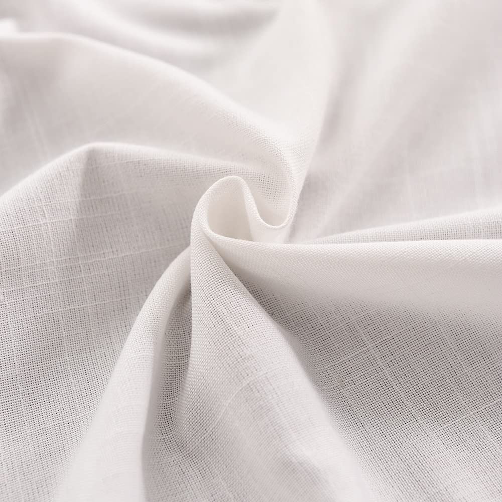 Serviettes en Coton et Lin, 12 pièces, for fête de Mariage, Restaurant, Maison, Plusieurs Tailles, Blanc et Lin(12pcs White 35x50cm)