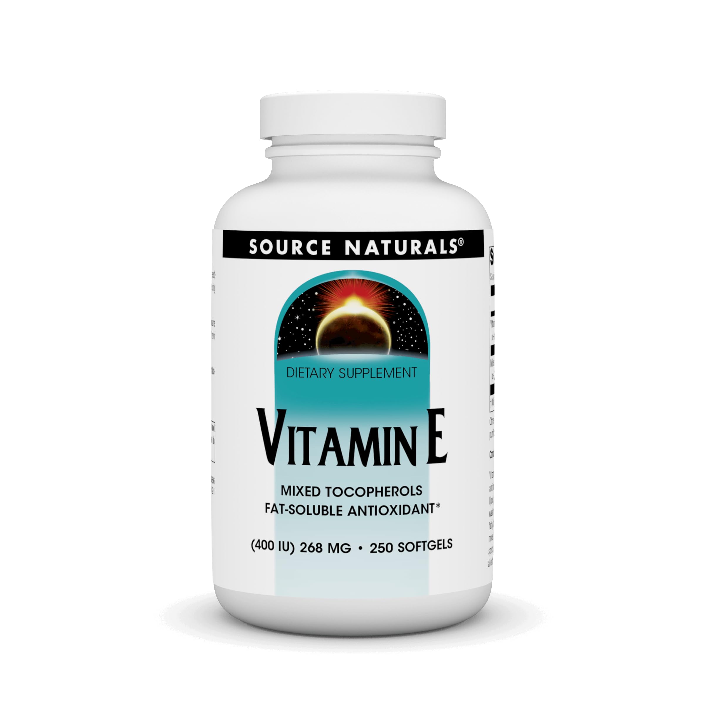 Source Naturals Vitamin E, Mixed Tocopherols 400 iu Fat-Soluble Antioxidant - 250 Softgels