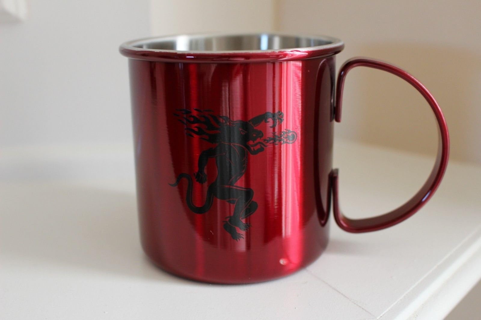 Fireball Whiskey Moskow Mule Steel Mug -Glossed Red Fire