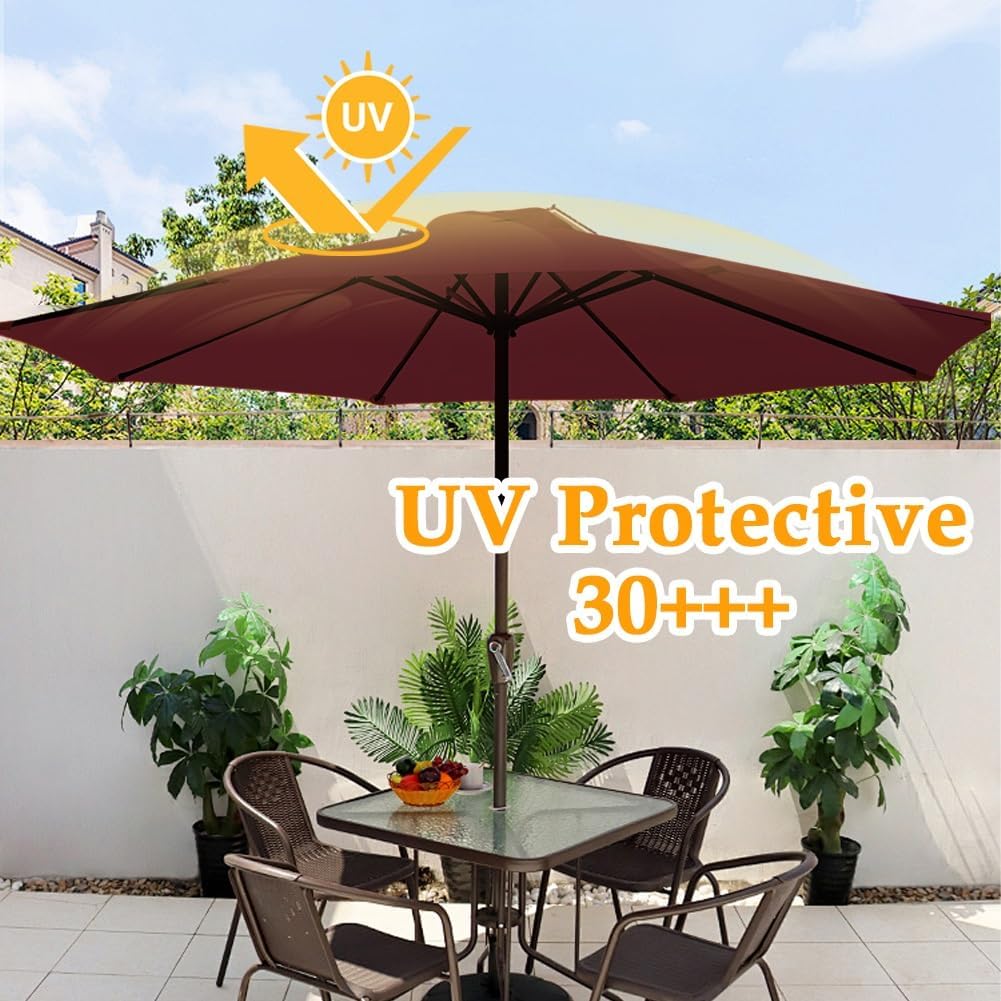 Patio Replacement Umbrella Cloth, 6 Ribs/8 Ribs Parasol Canopy, 6.5ft 7.5ft 9ft 10ft Replacement Parasol Cover, Garden Umbrella Top Canopy For Lawn Backyard Sand Pool