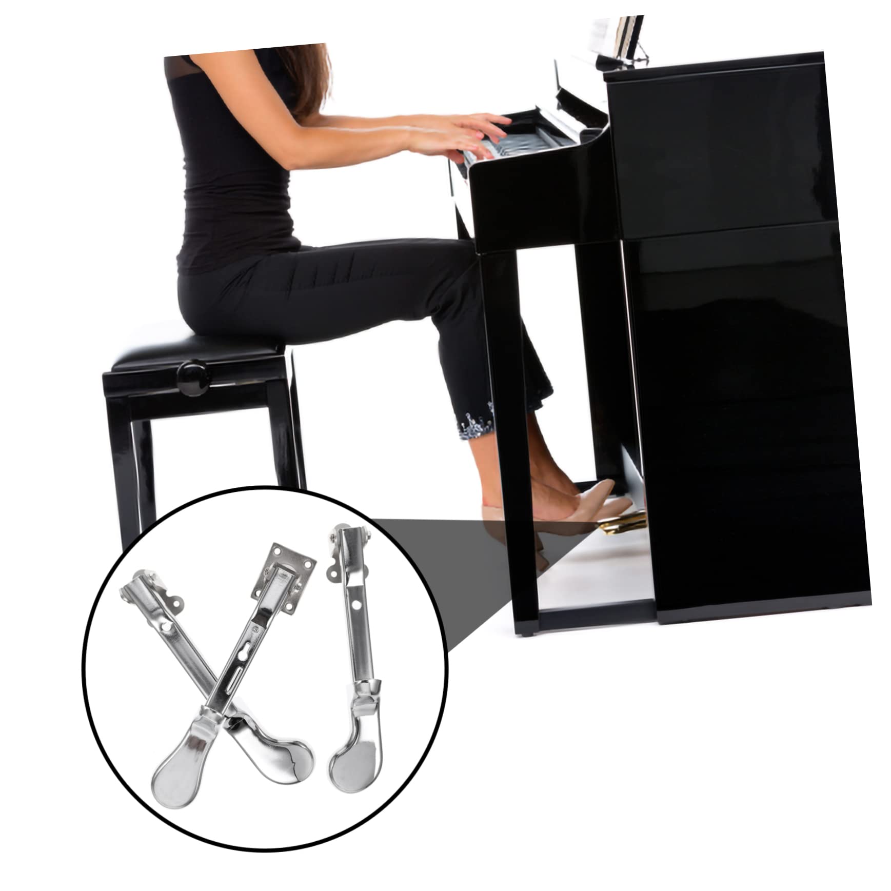 VICASKY 3pezzi Pedale Sustain per Pianoforte Lega Argento Parti di Ricambio per Pianoforte Verticale