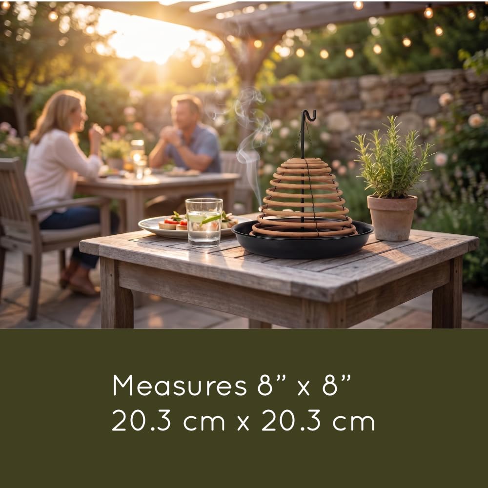 Rool Hängende Citronella-Räucherstäbchenspule und Halter, Outdoor-Kerzen, Hinterhof- und Camping-Beleuchtung, Citronella-Öl, Räucherstäbchen