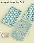 Plateaux ronds en cubes de glace avec couvercle et bac - 3 Bacs empilables Moules pour congélateur, 99pcs Balles rondes de glace pour le whisky froid, cocktails, café - Tray de glace de la sphère facile à libérer