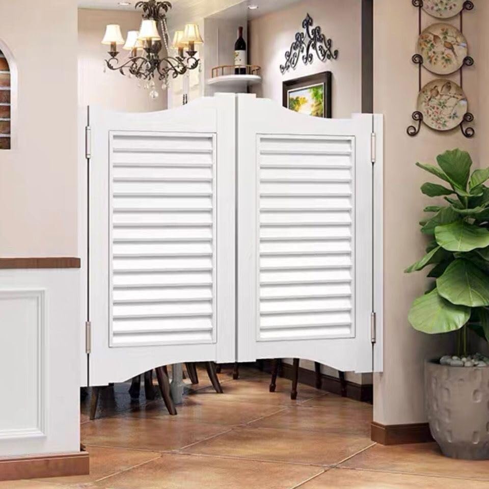 Puertas oscilantes con bisagras de acero inoxidable, puertas interiores de madera maciza con cierre automático, diseño personalizable