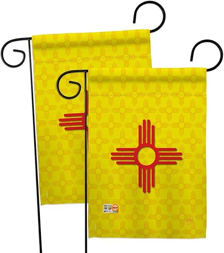 Banderas de jardín de Estados Nuevo México, paquete de 2 unidades regionales de Estados Unidos, territorios americanos, República País, área