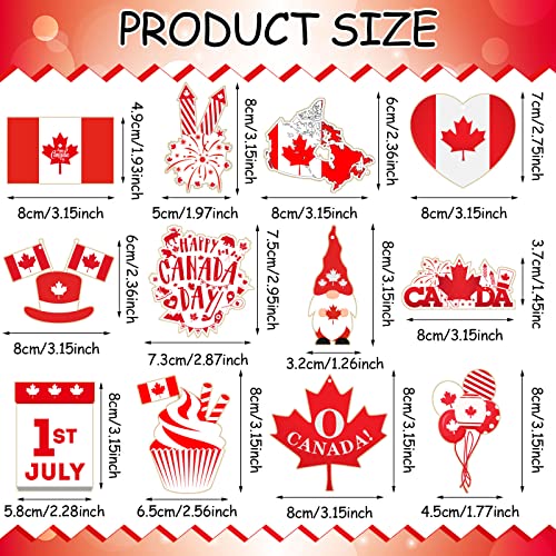 36 Pcs Happy Canada Day Hanging Wooden Ornaments 1St July Party Wood Slices Decoration For Classroom Canada Flag Maple Leaf Patriotic Tags With String For Canadian Themed Party Home Celebration Decor #TOP1