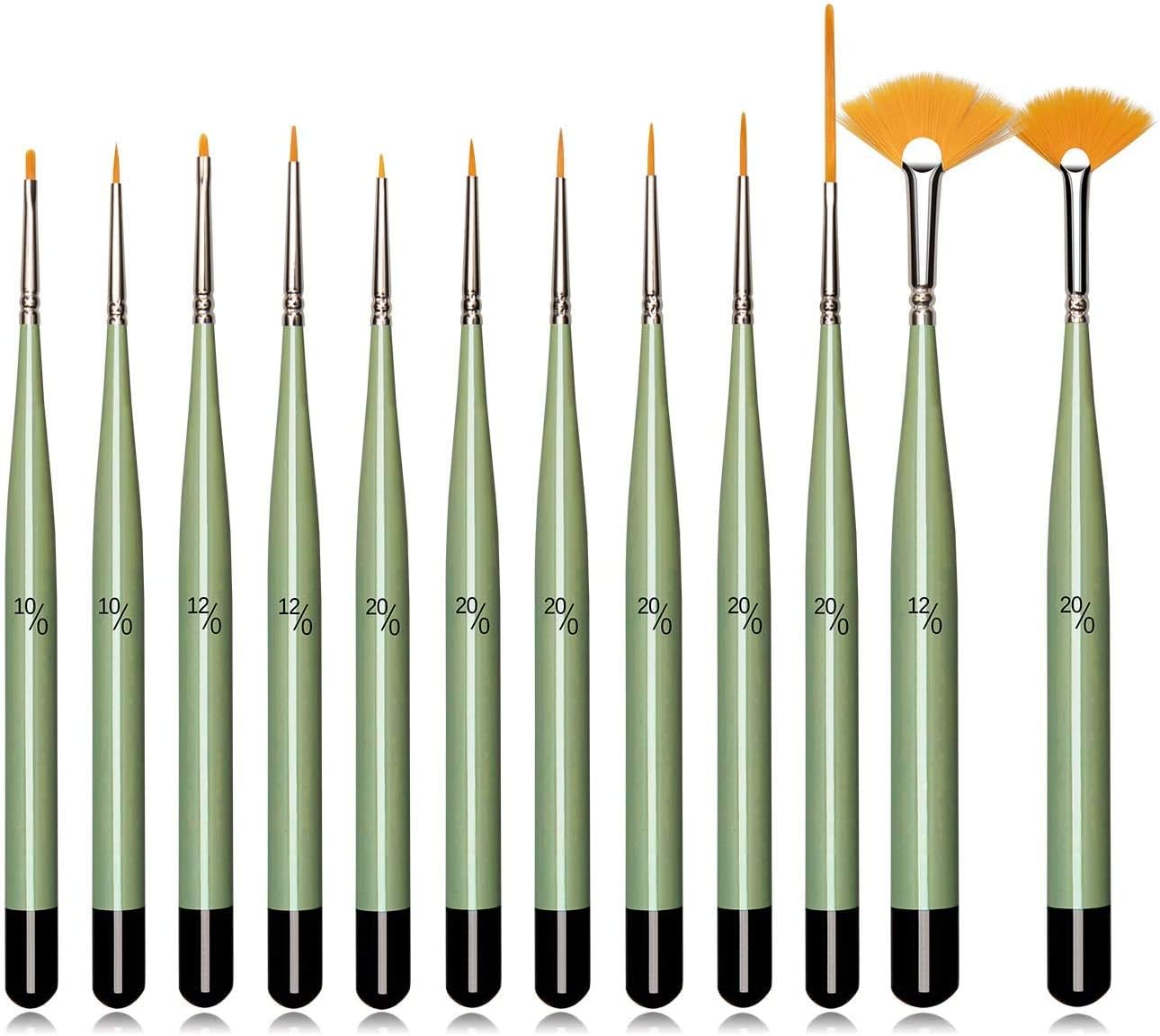 Detail Paint Brush Set, 12pcs Fine Miniature Paint Brushes