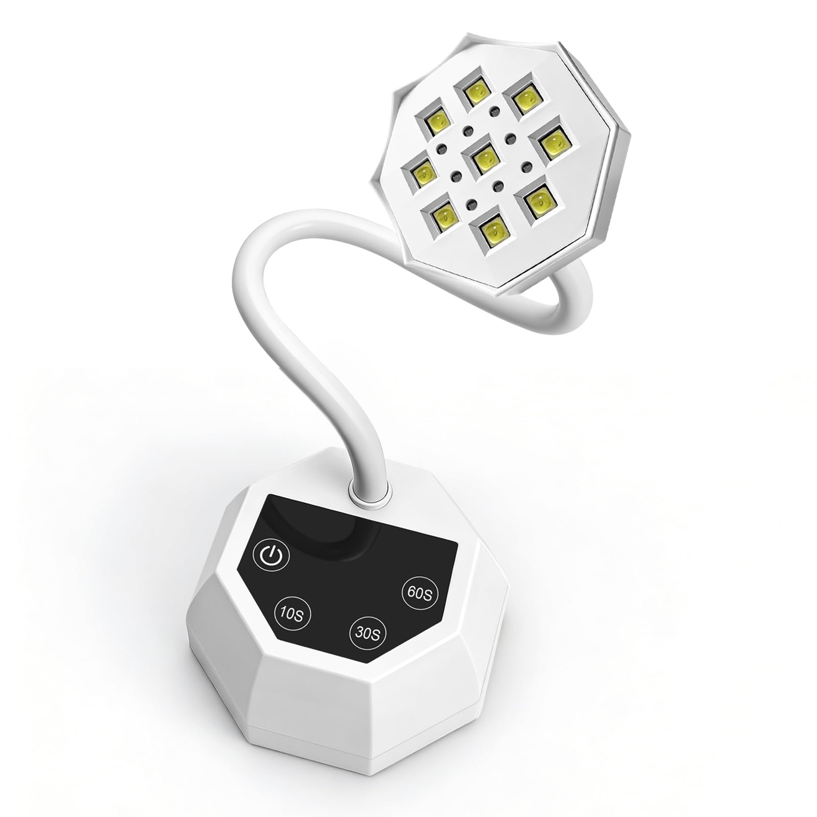 Lampada UV LED per Unghie Weiße Lotus - Sensore Intelligente 48W 365+395nm, Ricaricabile 1500mAh, Collo d'Oca Flessibile, Garanzia 365 Giorni