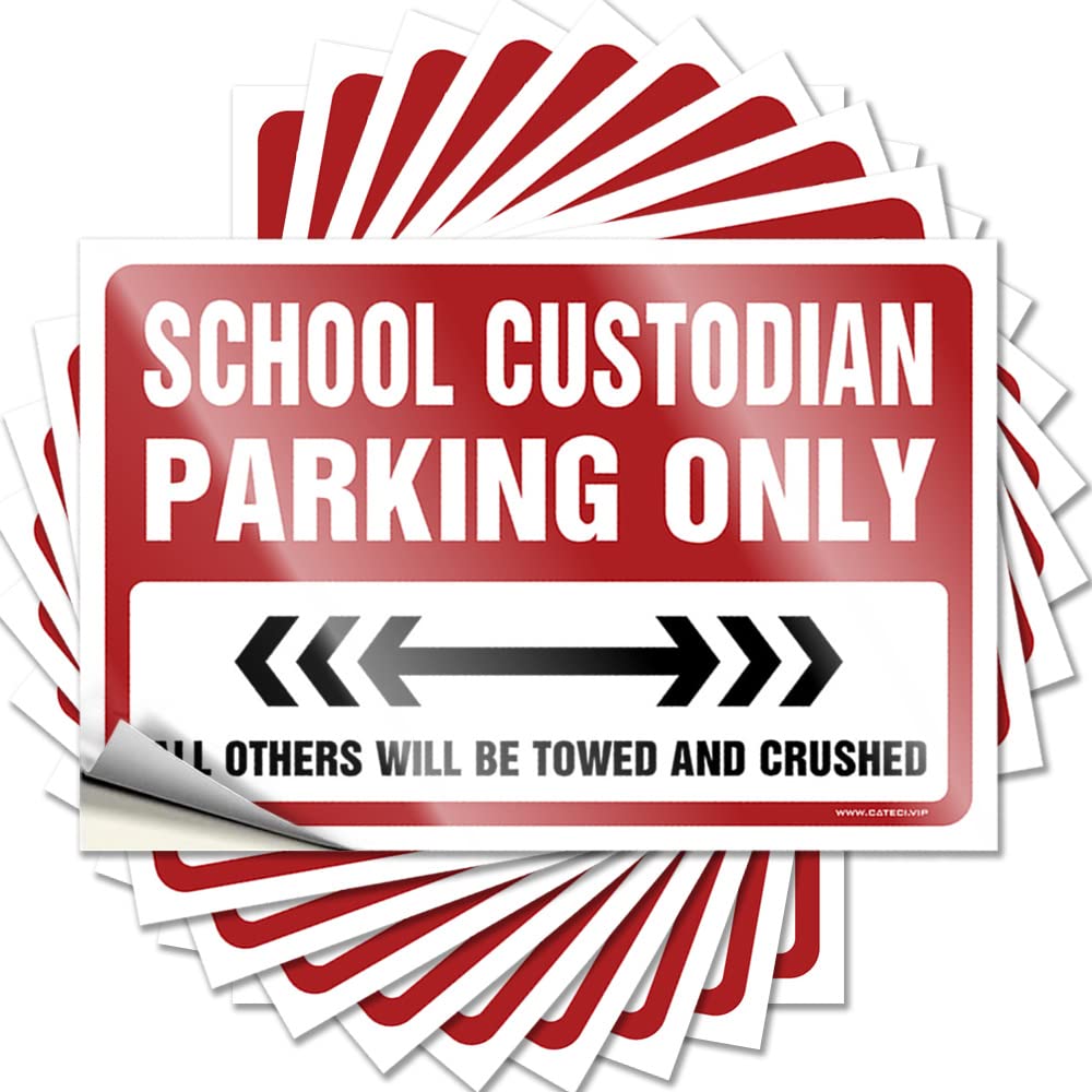 Sticker Personalized Indie Hard School Custodian Parking Only - No Residue Decals for Adulting(12X18CM)