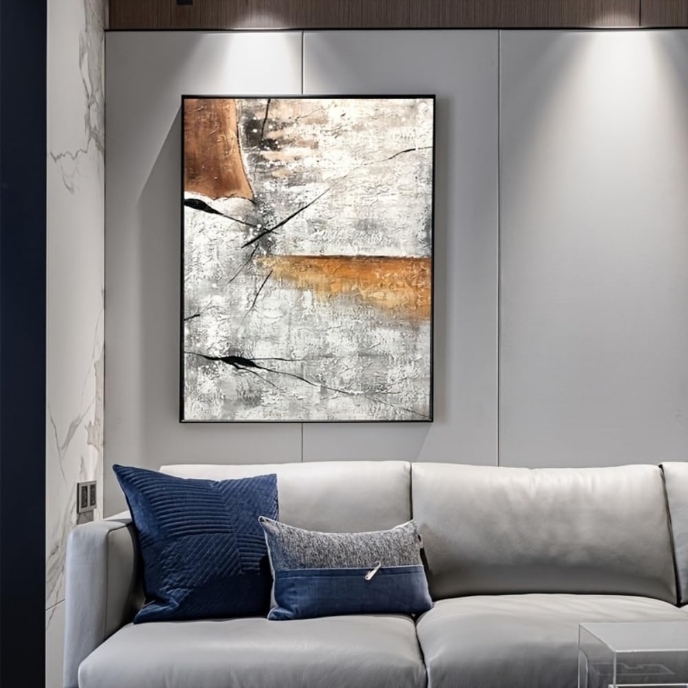 IXEHOH Große Moderne Abstrakte Leinwandbilder für Wohnzimmer, Texturiertes Minimalistisches Wandbild, Vertikale Wanddekoration für Büro, Zeitgenössische Kunst Kunstdruck 20x30cm