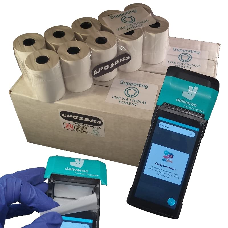 Rouleaux pour terminal Deliveroo Sunmi V2 au format de 40 bobines thermiques