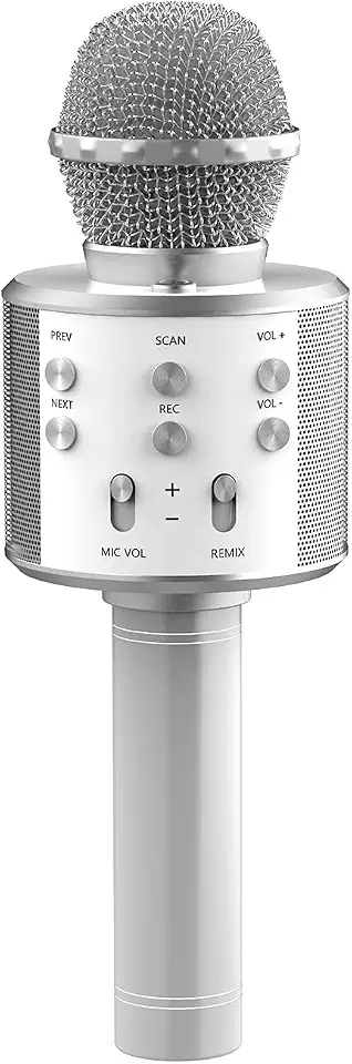 Microfone de karaokê Bluetooth sem fio, máquina de karaokê recarregável para crianças, alto-falante de microfone portátil profissional para karaokê para casa KTV festa de aniversário