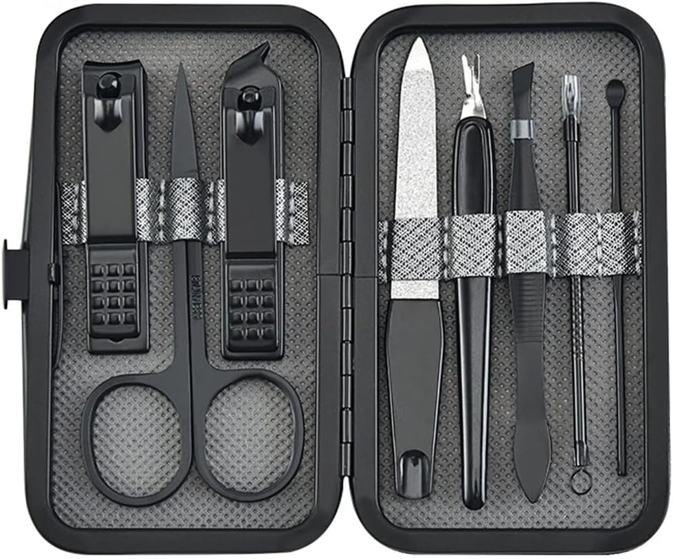 8pcs Stainless Steel Nail Clippers Set Scissores Tweezer Ear Pick Multi-Function Daily Hand Foot Care Tools Set