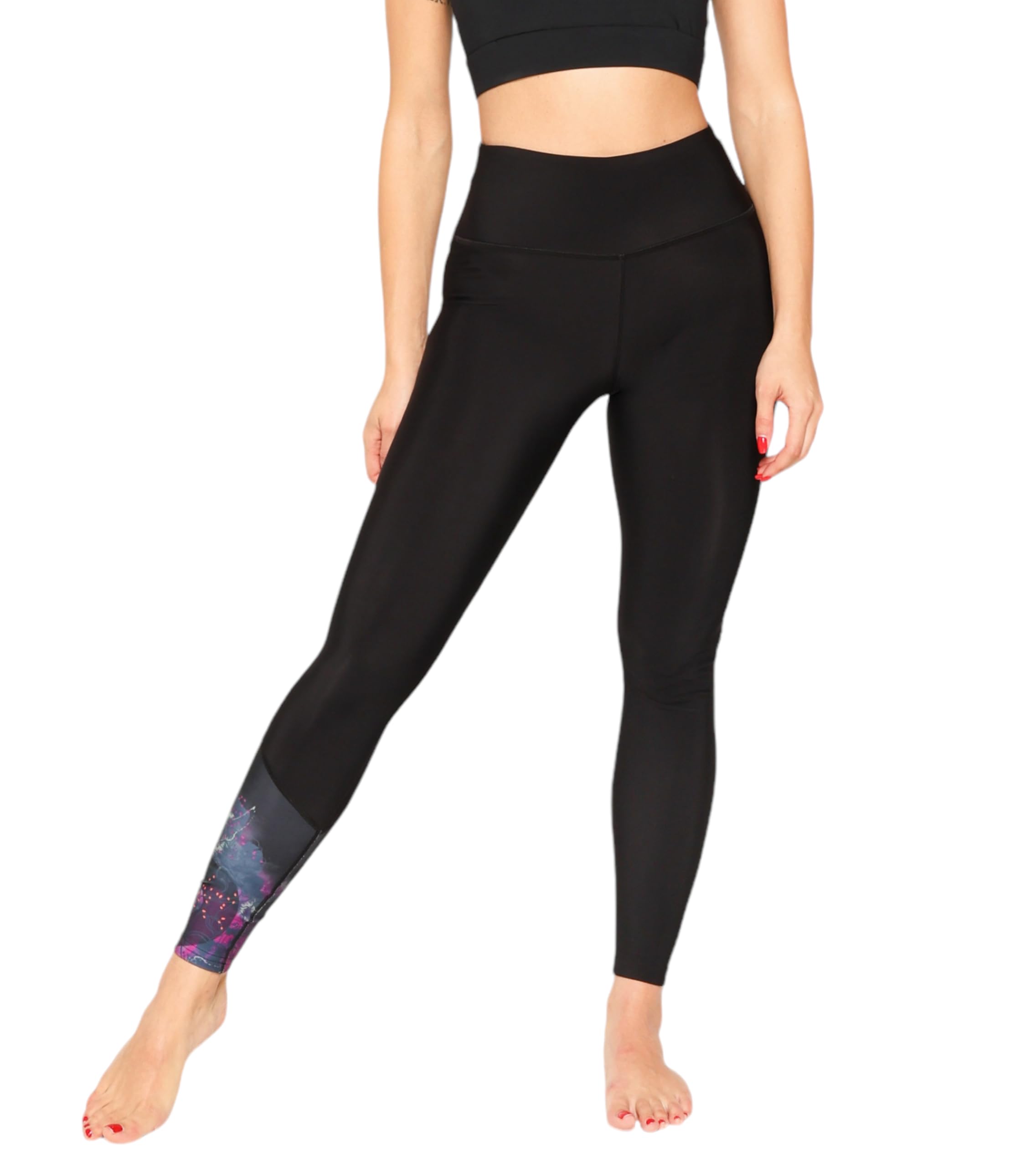 SISTERS Woman's Leggings Thermal, Forest, Hand Painted Design, Small Size