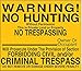 Rflctv Warn No Hunting Sign,12x12in,Alum