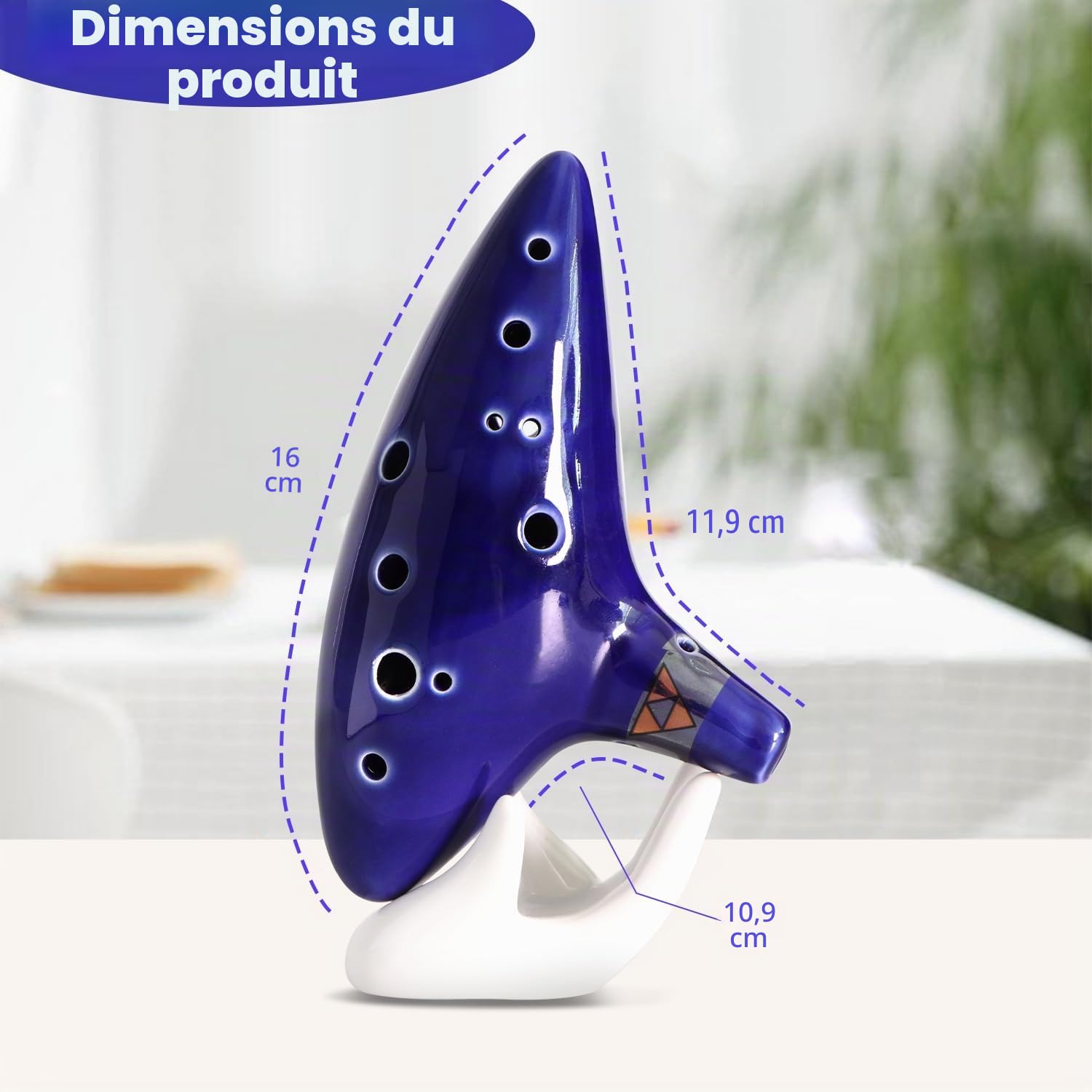 Ocarina Zelda, 12 trous Alto Do Zelda Ocarinas Play by Link Triforce Cadeau pour les fans de Zelda avec support de présentation Sac de protection, avec livre de chansons de la légende de Zelda