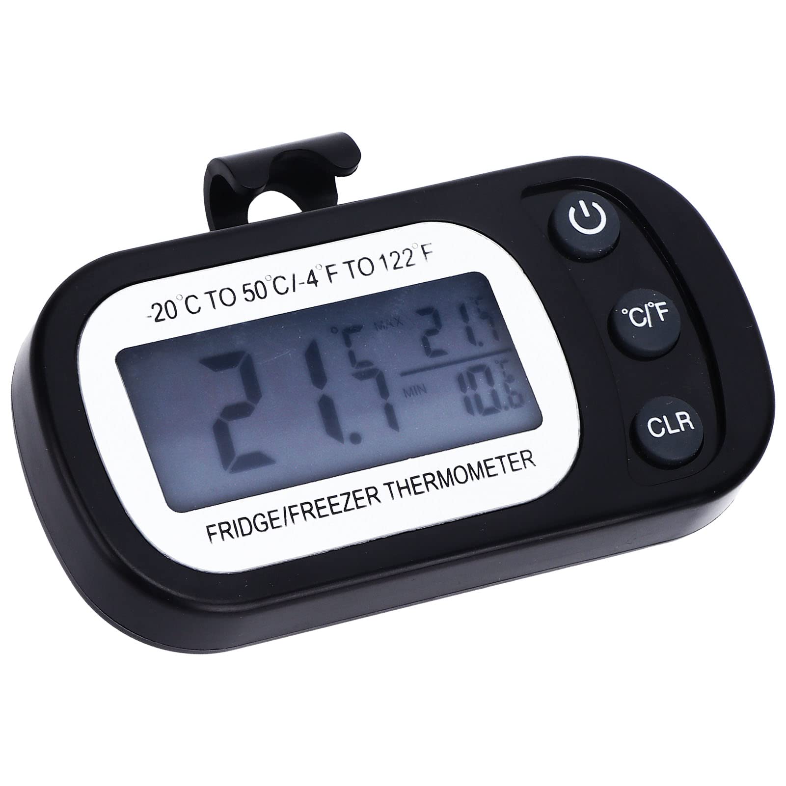 Boxwizard Digital Refrigerator Thermometer Freezer Thermometer Minus20 To 50℃ Large LCD Display Refrigerator Thermometer IPX3 Waterproof Thermometer with Magnetic Back