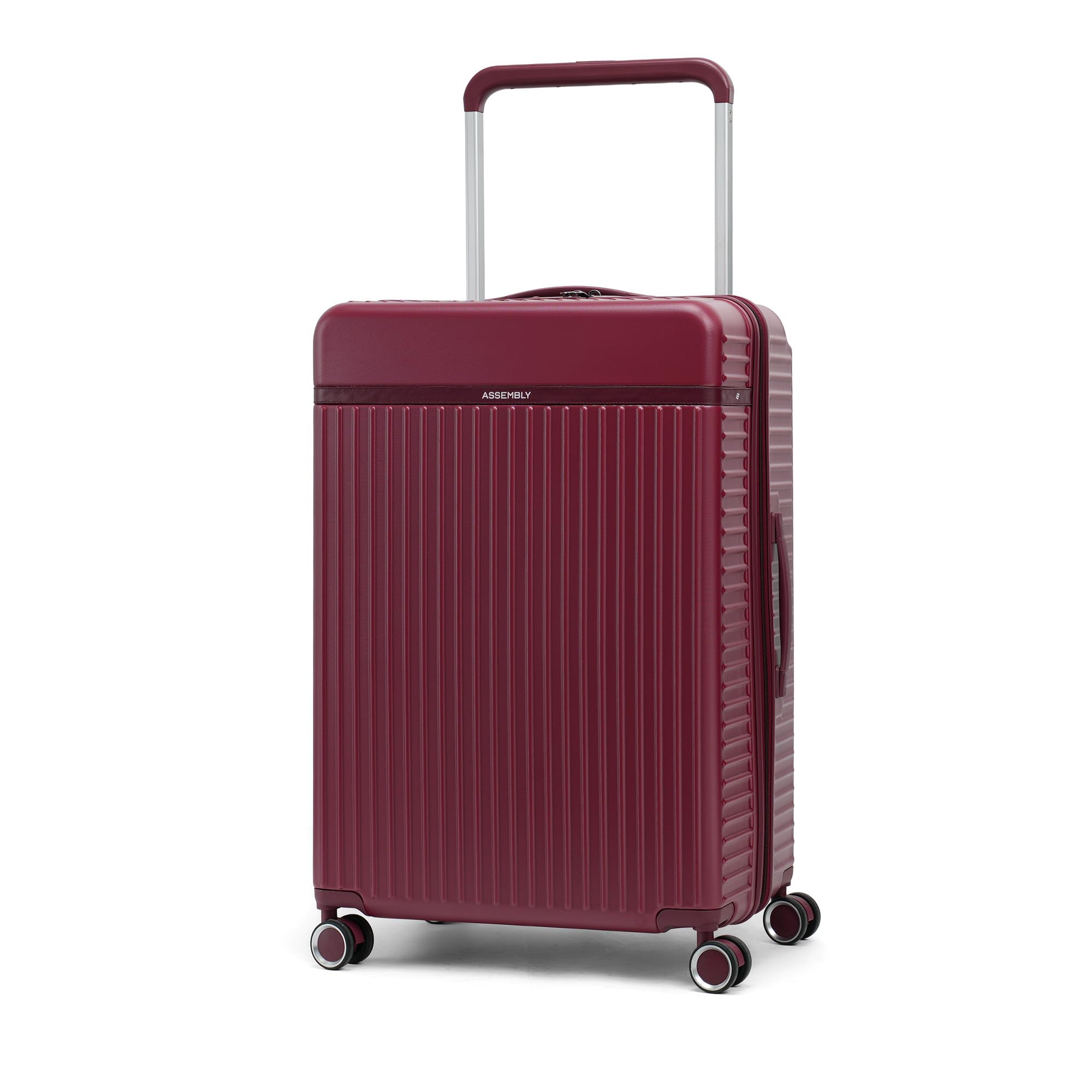 Assembly Rover 28 Inch Large Check-in Trolley Bag Hard Shell Polycarbonate Suitcase Wide Trolley Design with TSA Lock 8 Spinner Wheels Red
