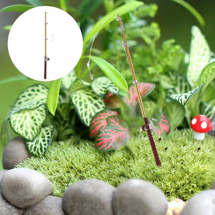 1/12 Miniature Fishing Pole Dollhouse Decoration Accessories,Miniature Fishing Pole,Dollhouse Accessories,Dollhouse Décor - Image 4