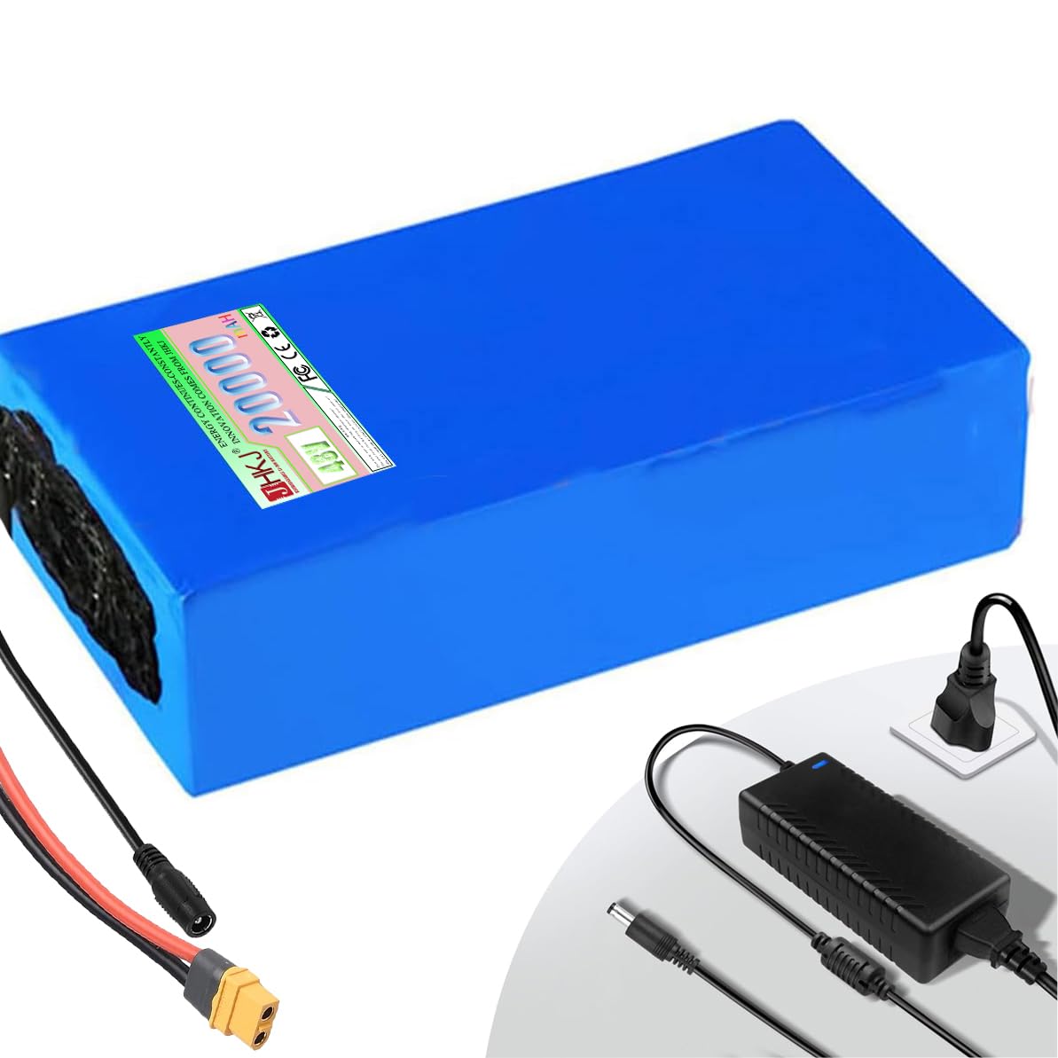JHKJ Battery 48V 50Ah 40Ah 30Ah 20Ah Lithium Battery Pack 48 Volts High Power Battery for 250W 750W 1500W 2500W Motors,48V20AH