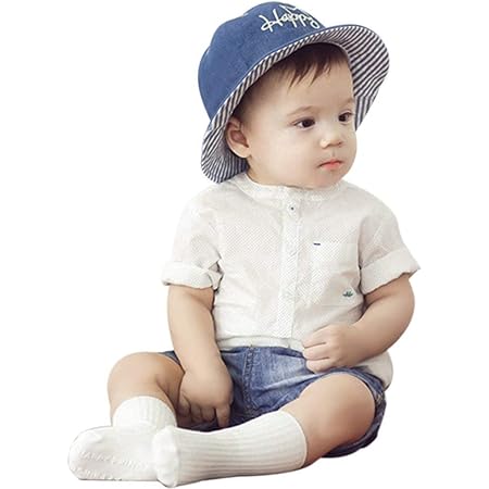 Amazon Co Jp キャップ 帽子 幼児 子供 ベビー 保育園 日差し デニム帽子 男女兼用 人気 お洒落 日よけ帽子 ツバ付き 1歳帽子 キッズ コットンハット 赤ちゃん用 ぼうし お出かけ用 可愛い バッケトハット Happy王冠のハット おしゃれ ブルー スポーツ アウトドア