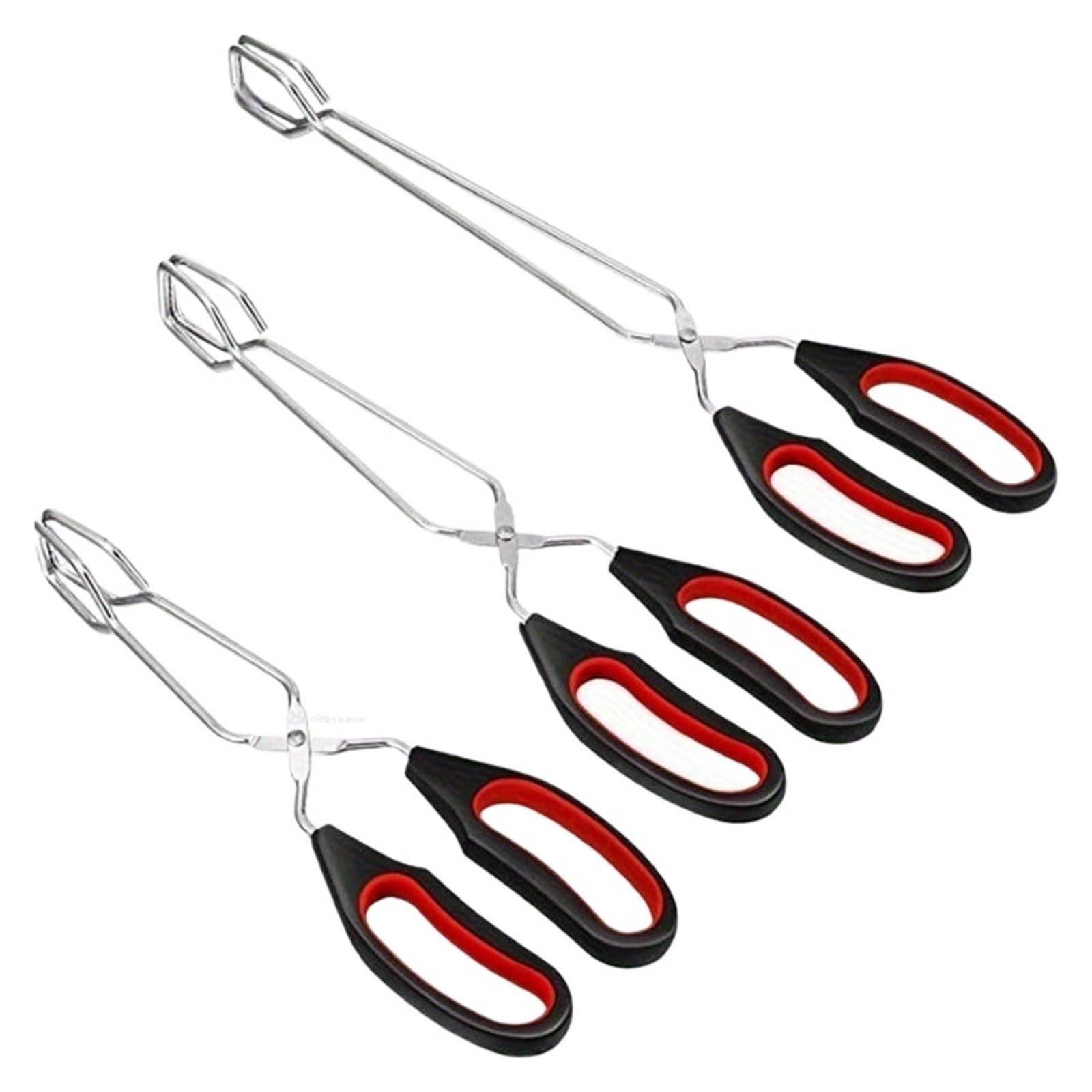 Fire Tongs BBQ Tools Barbecue Scissor Tongs Grilled Food Tong Long Handle Bread Roast Clip Kitchen(M)