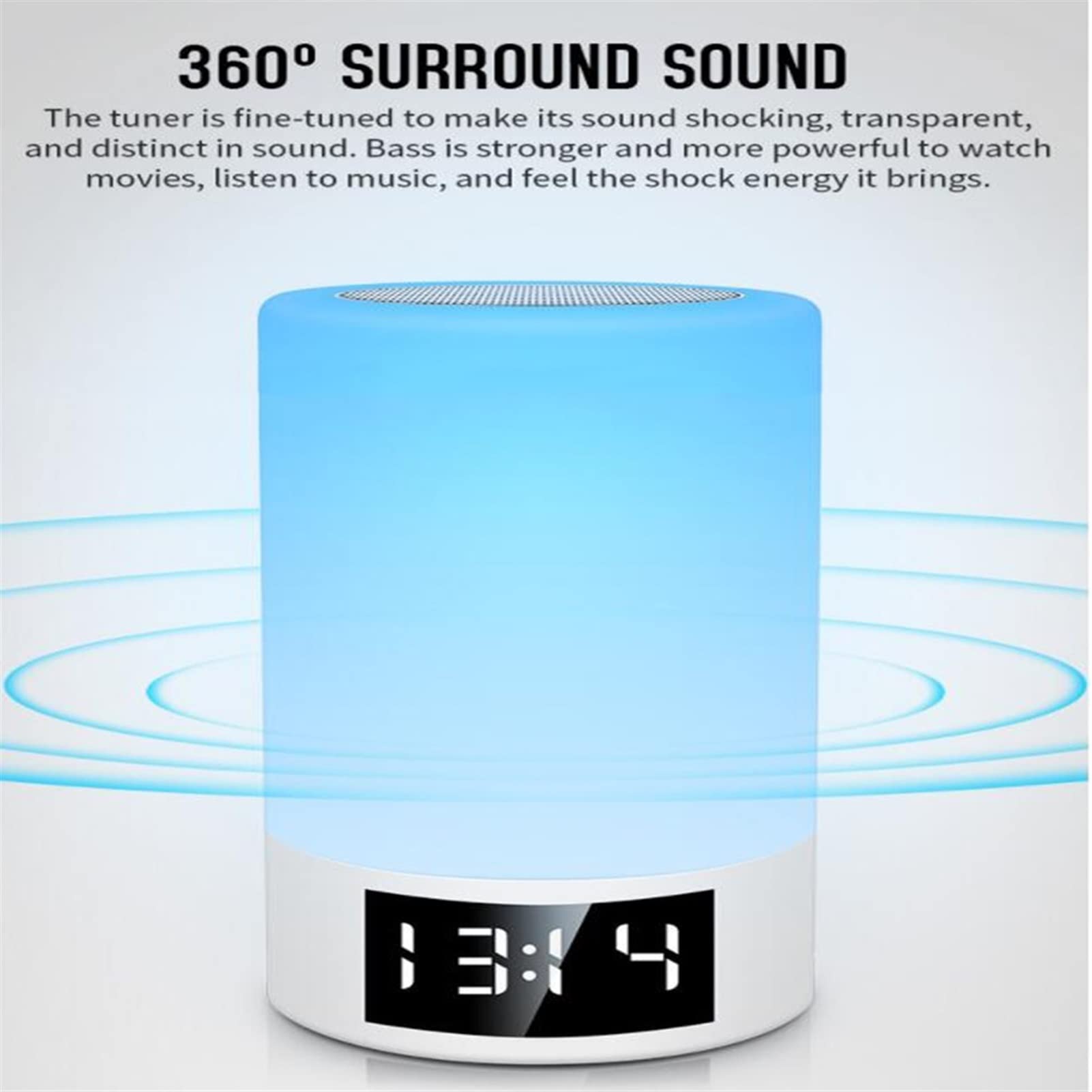 Nachtlichter, Bluetooth-Lautsprecher, multifunktional, kabellos, Bluetooth-Lautsprecher, intelligenter Musik-Wecker, LED-Tischlampe, Nachttischlampe, Nachtlicht