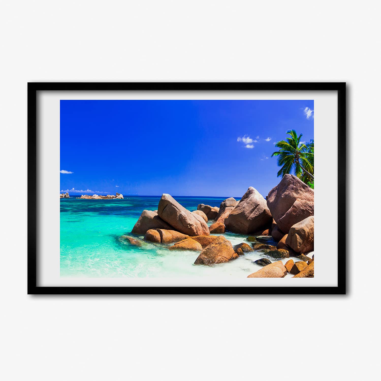 Affiche décorative 60x40 cm Tulup cadre photo bois MDF plage - 6