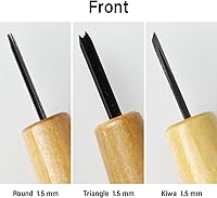 Vista 4 de Wazakura Kit de cincel de bonsái de 3 piezas con gubias redondas, bisel único sesgado y herramienta de separación en V, juego de herramientas