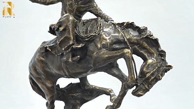 Amazon.com: R REALONG Bronze The Bronco Buster Sculpture by