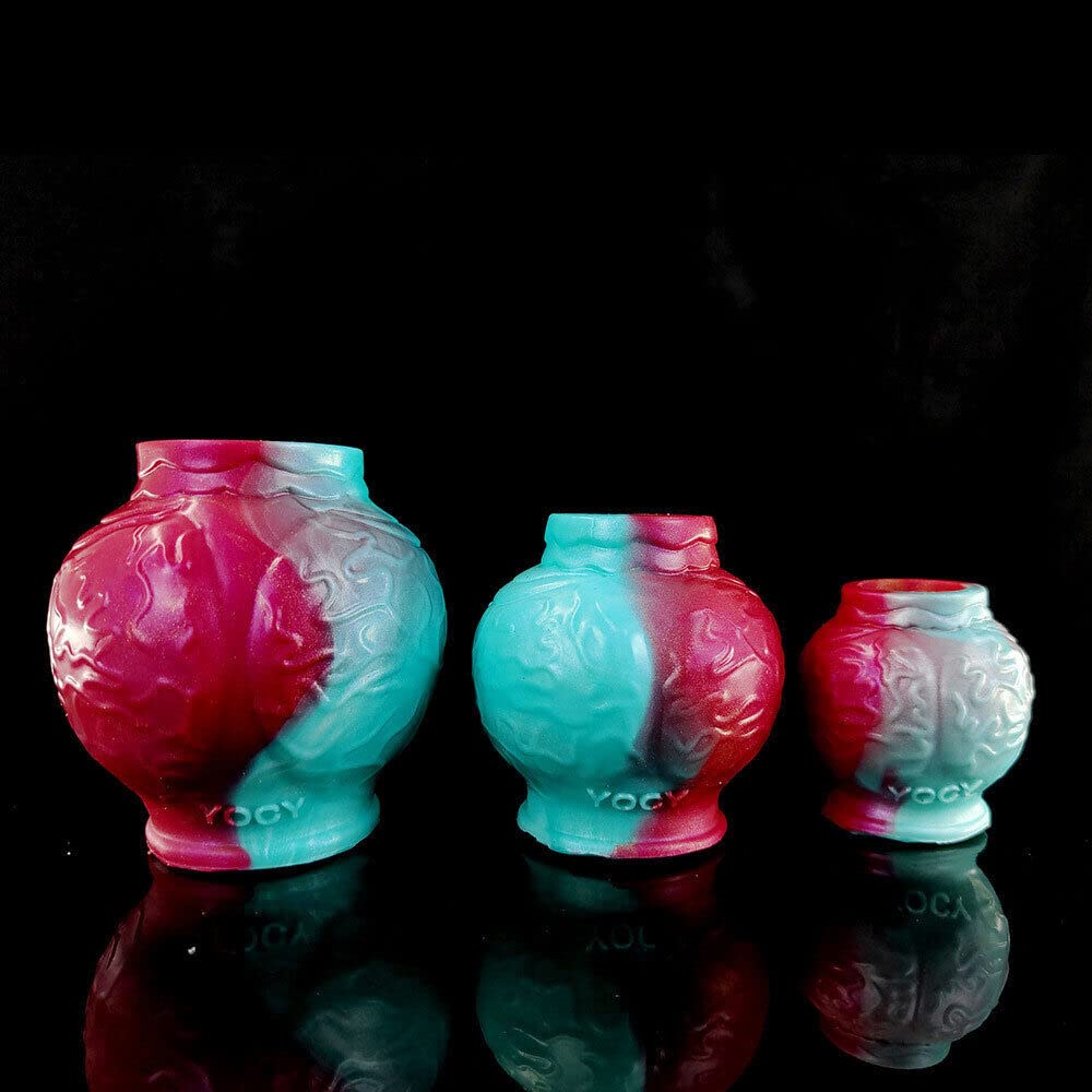 Silicone Large Knot Dildo Cock Ring Penis Sleeve Vaginal Anal Stimulate Ring Toys (M)