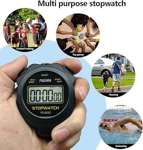Miniatura 10 de Digital Stopwatch Timer Only Stopwatch with ONOff, NO Bell No Whistle Silent Basic Operation Children Friendly, PULIVIA Sport Stop Watch for Coaches