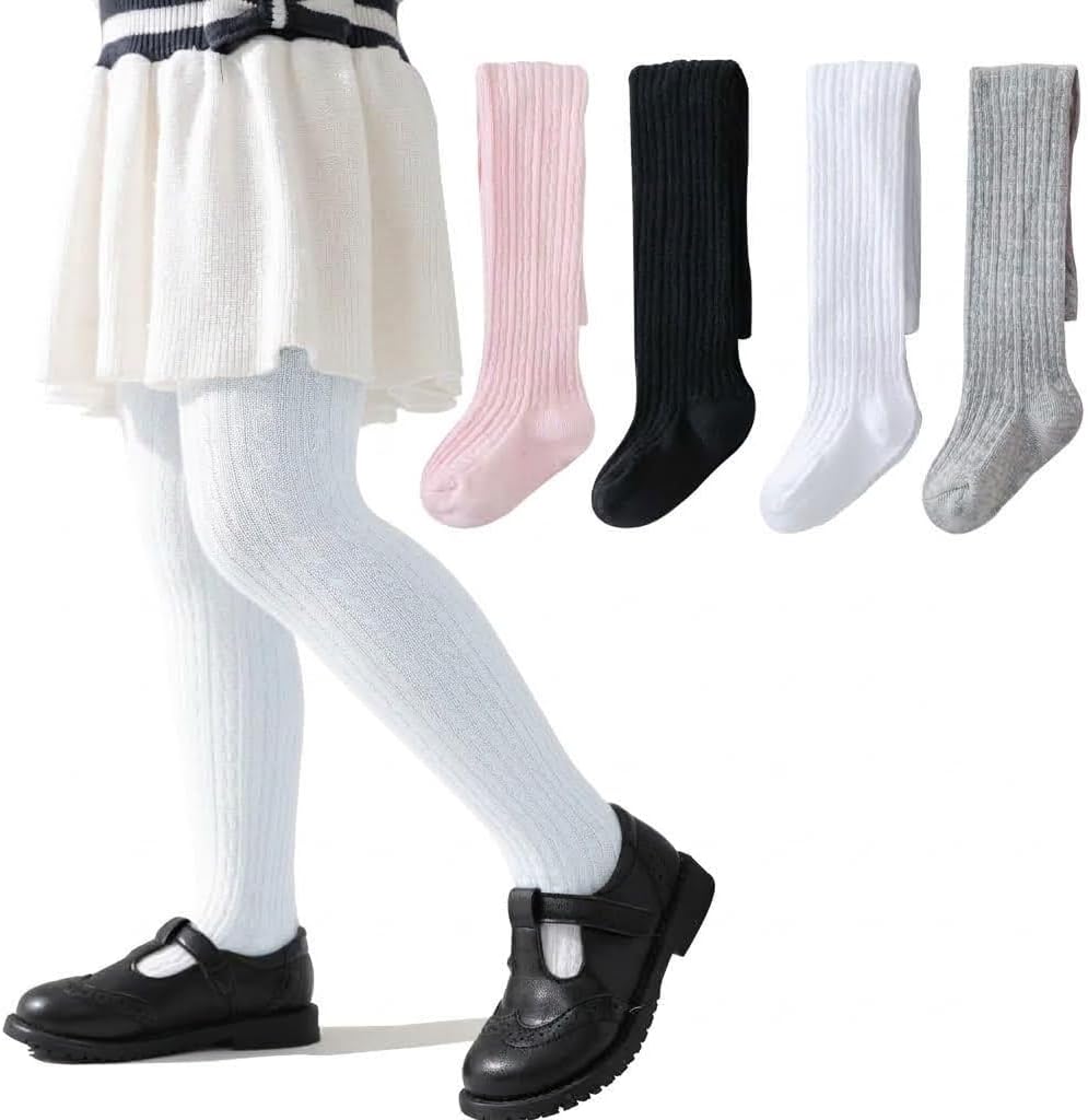 Baby Girls Tights Thick Cable Knit Tight Solid Footed Winter Warm Leggings