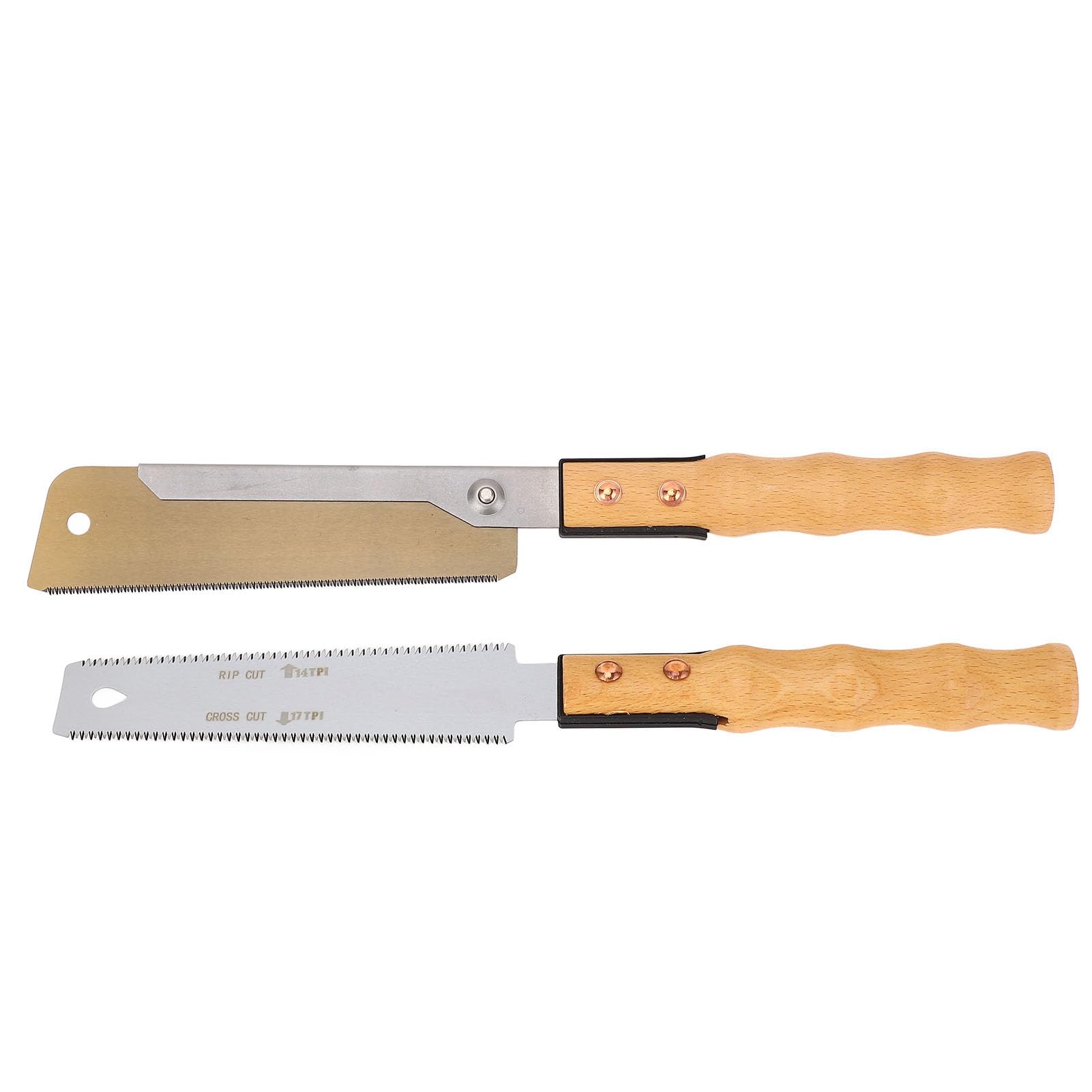 Ensemble d'outils à main – Scie arrière à pince dorée et scie à affleurement double face de 7 pouces pour le travail du bois – Lame en acier à haute teneur en carbone SK5 – HRC 60