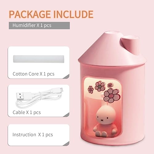 Miniatura 8 de Mipow x miffy BTA700M Humidificador de niebla fría para dormitorio, humidificador ultrasónico silencioso con luz nocturna, humidificadores de doble
