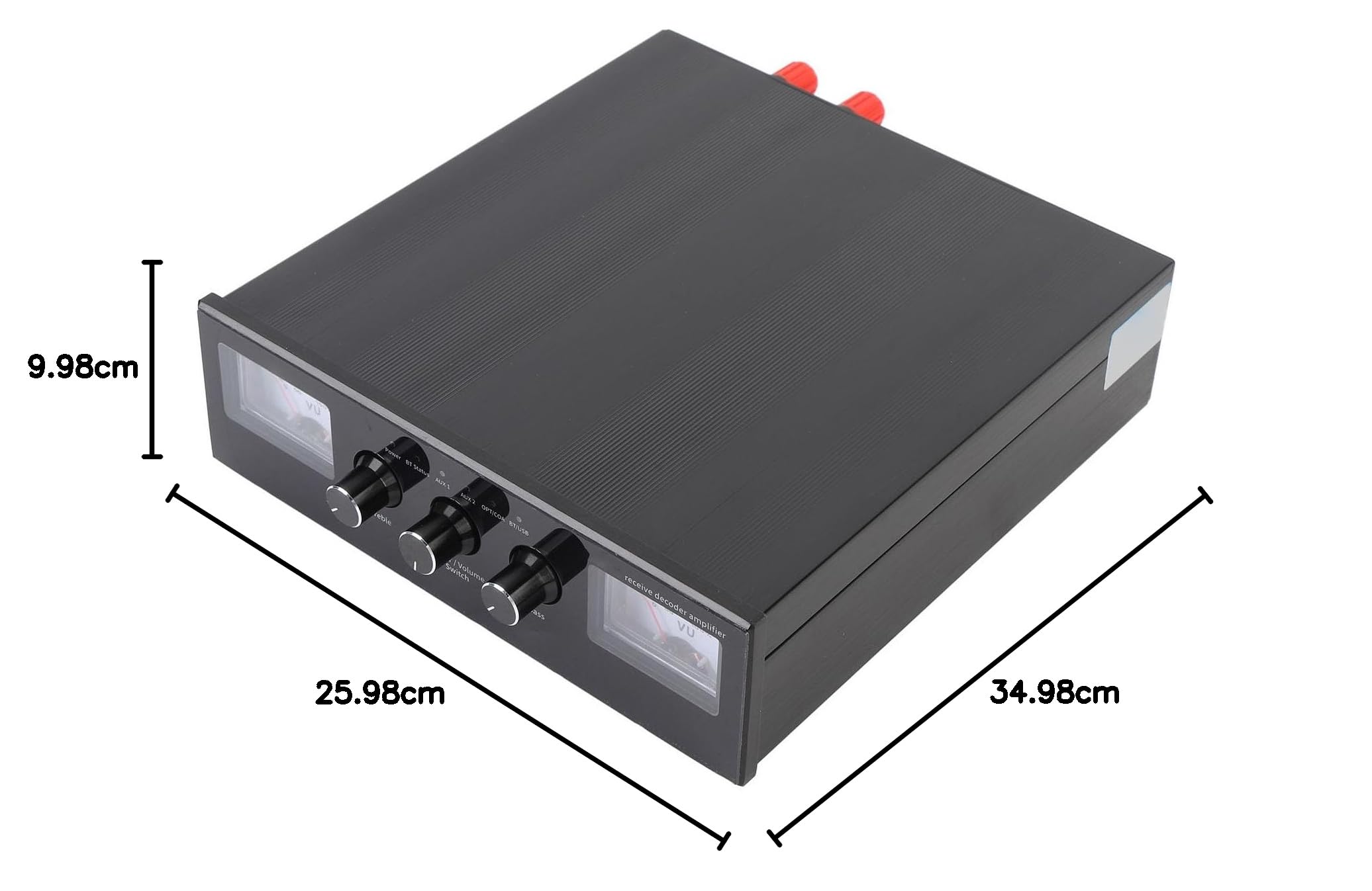 Generic Amplificador de 200W Basco de Agudos Ajustables HiFi Amp Estereo para Entusiastas de la Música Aleación de Aluminio (Enchufe de la UE)