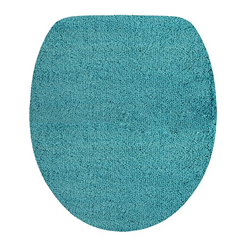 DILUMA WC-Deckel-Bezug Flauschiger Toilettendeckelbezug Klodeckelbezug mit Gummizug Premium Badteppich oval 1200 g/m²… – Bild 3