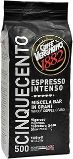 Caffè Vergnano 1882 Espresso Intenso 500 Cinquecento - Whole Coffee Beans 1kg (50% Arabica and 50% Robusta)