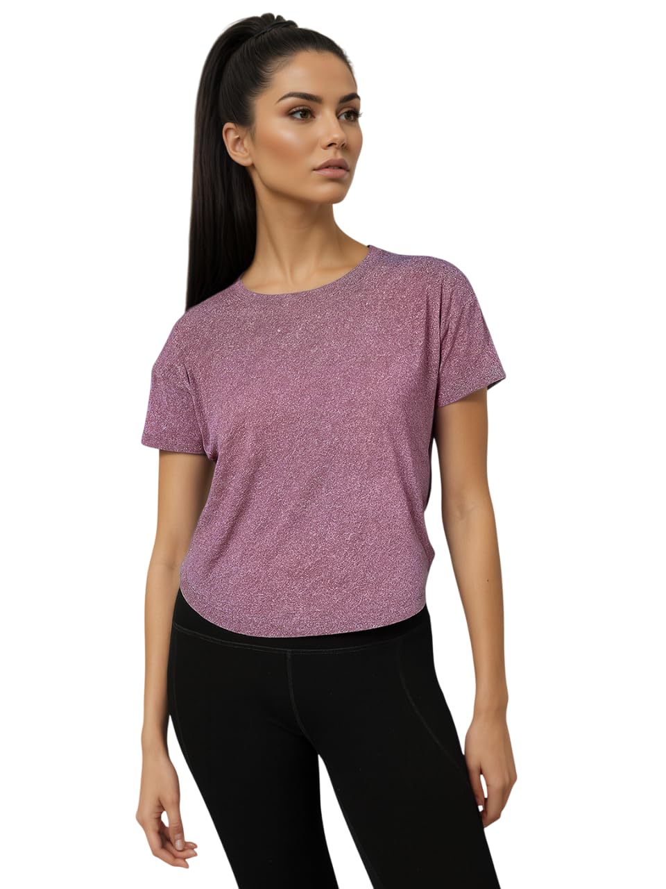 chkokko Womens Gym Quick Dry Regular Fit T Shirt Round Neck Half Sleeve Lightweight Breathable Activewear for Workout Yoga Training-picture-54