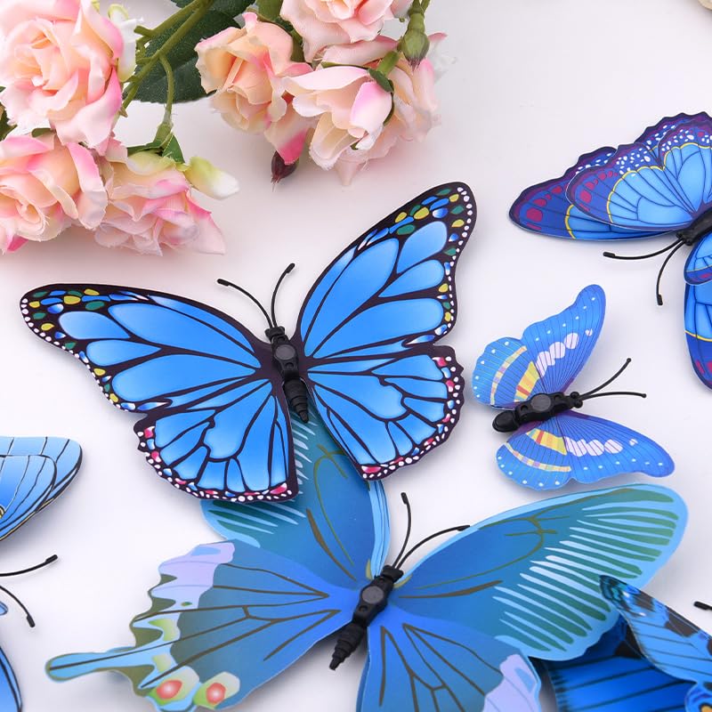 12 imanes decorativos de mariposa en 3D para refrigerador miniatura 6
