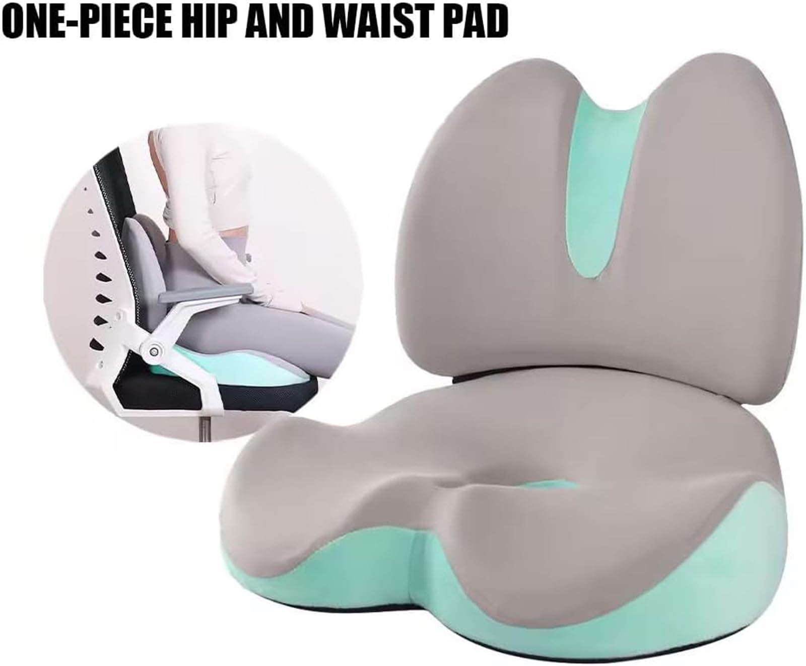Cojín De Asiento con Memoria, Almohada Lumbar, Transpirable Y Lavable, Cojín Largo para Sentarse para Ciática, Coxis, Alivio del Dolor De Espalda Baja,Negro