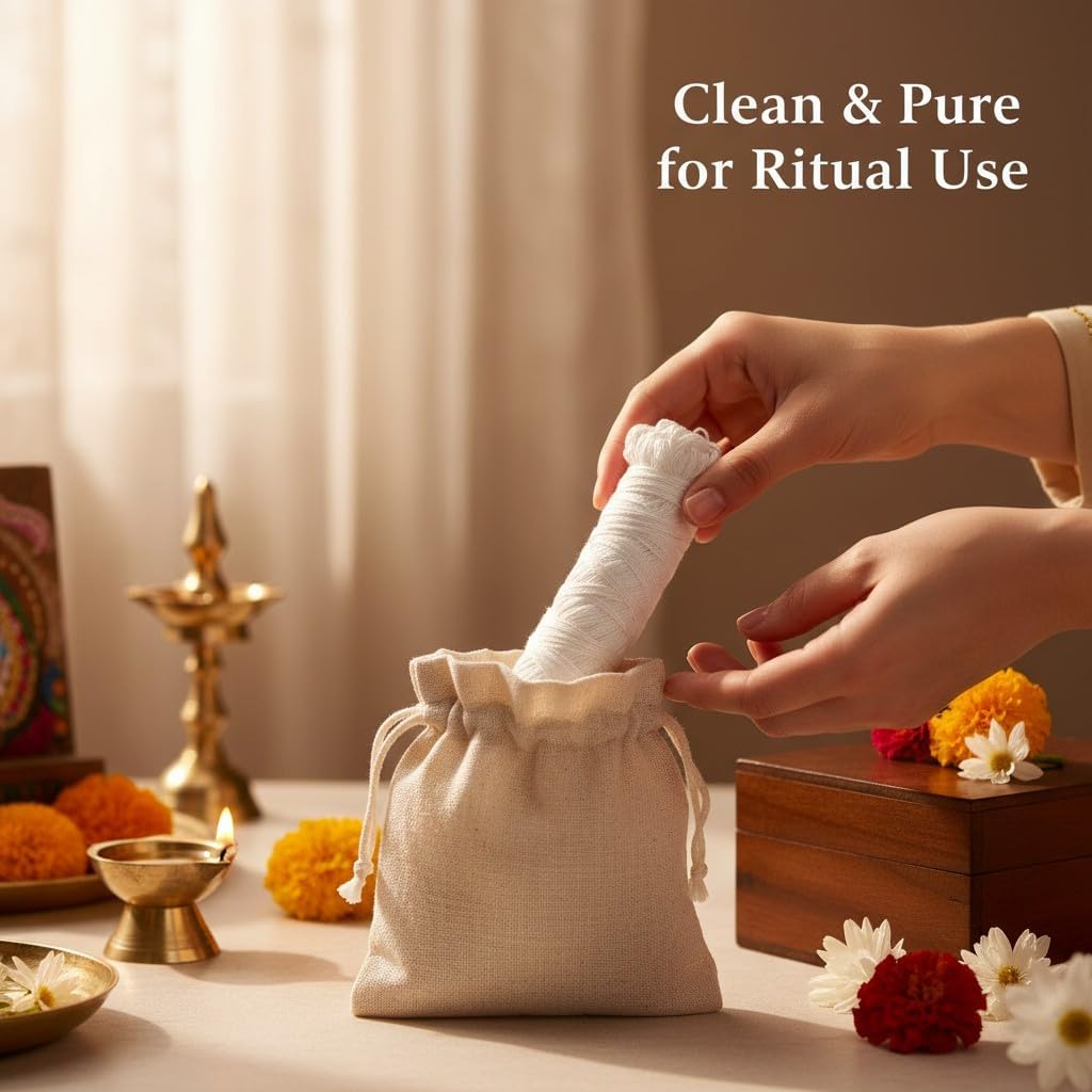 Janeu Thread Bundle – Premium Yajnopavita Sacred Cotton Thread for Pooja, Upanayan and Hindu Religious Ceremonies, Pure Ritual Dhaga for Daily and Traditional Use (Multiple Pack Options) (4) image 3