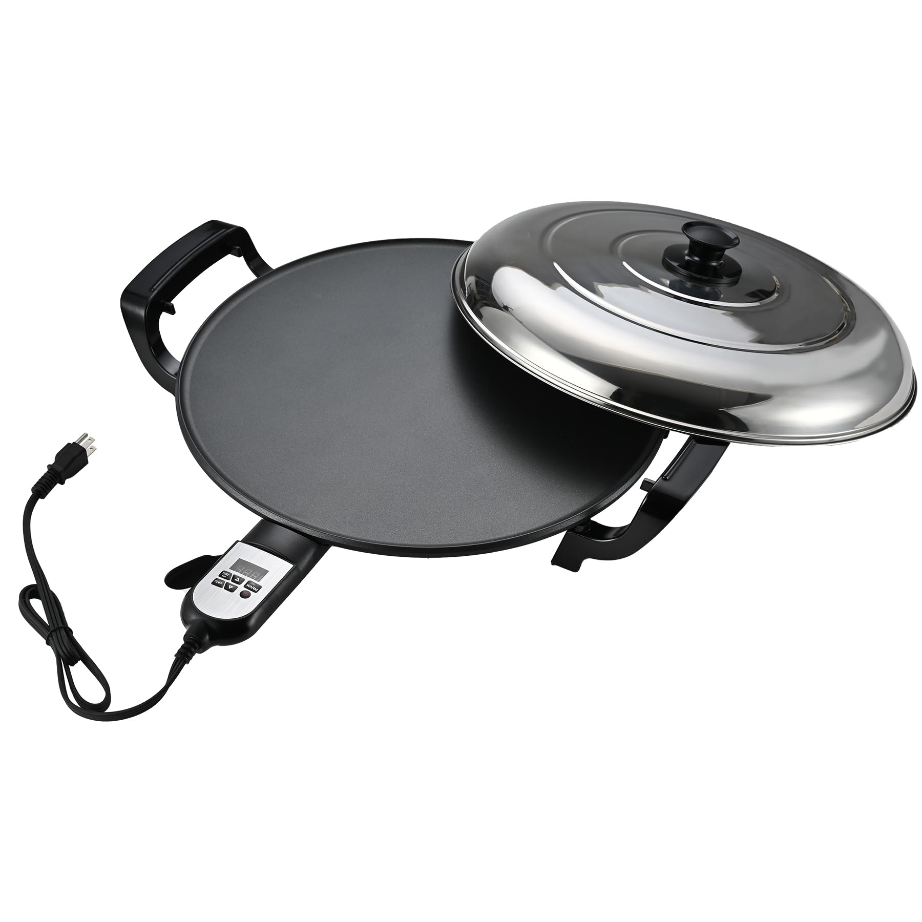 18.5" Ethiopian Injera Maker Mitad (Mogogo) Electric Griddle Adjustable Temperature & Time, Non-Stick Surface, Even Heating, Maker Norwegian Lefse, Swedish Pancake, Indian Dosa & Flatbreads