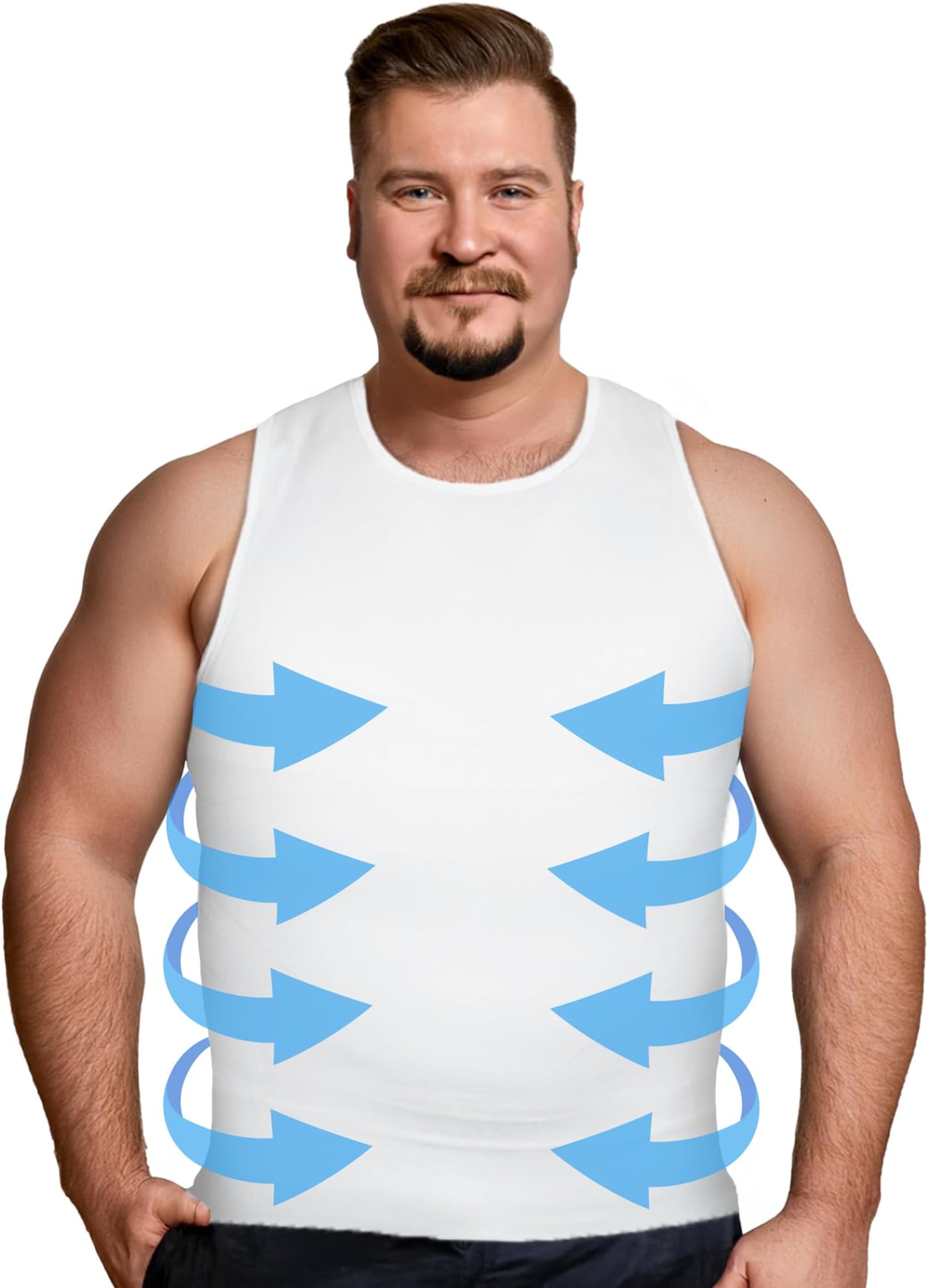 QORE LOGIQGynecomastia Compression Shirt Men - Premium Slimming Undershirt Compression Tank Top Mens Shapewear & Body Shaper