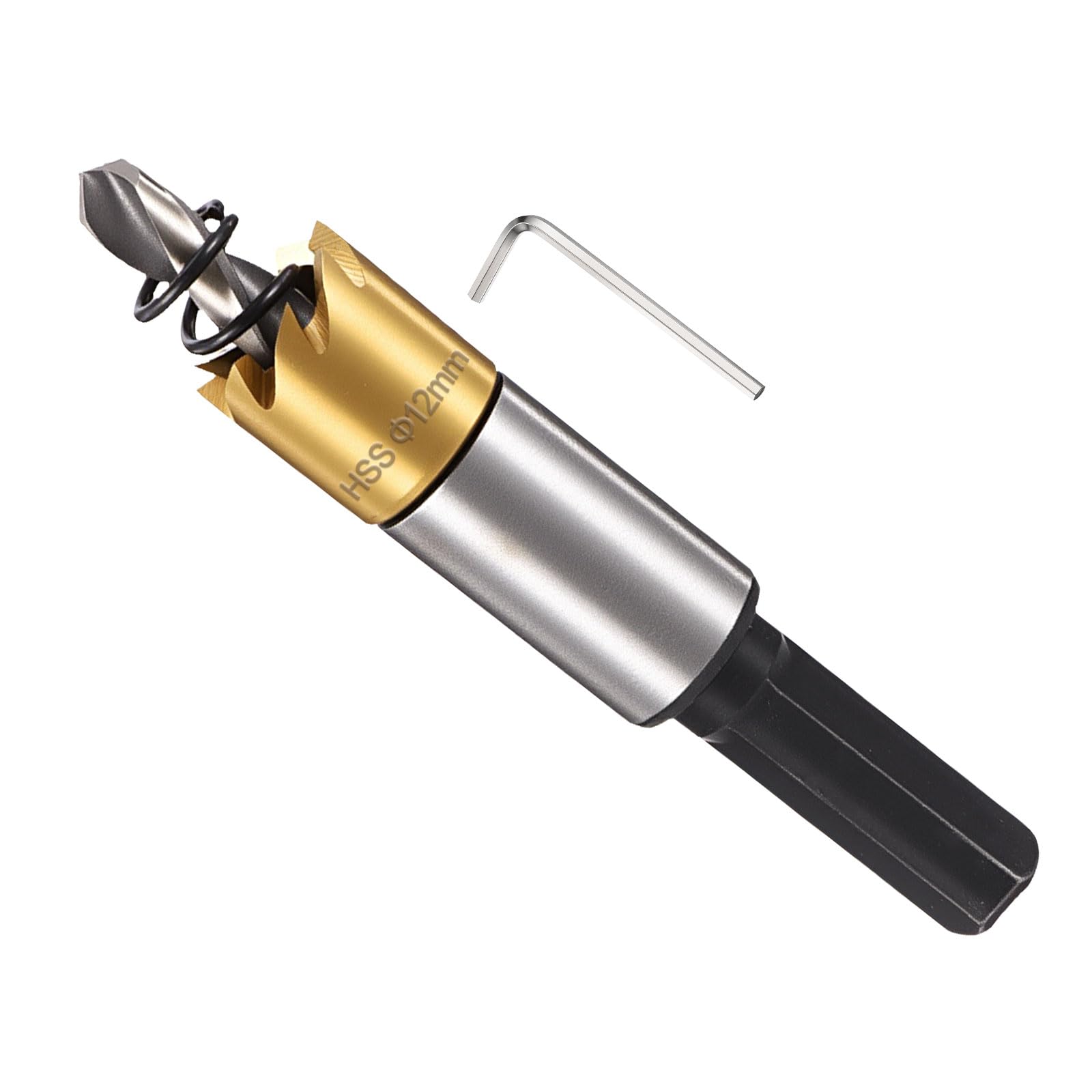 METALLIXITY Hole Saw 25.5mm (1"), 4341 High Speed Steel Hole Cutter with Center Drill Bit, Hex Key and Spring